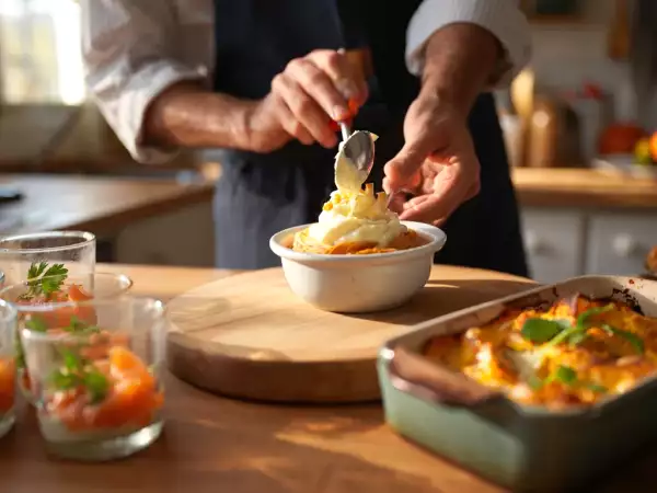 Menu sans gluten, 25 mai : verrines fraîches au saumon, une épaule d'agneau confite et un riz au lait réconfortant