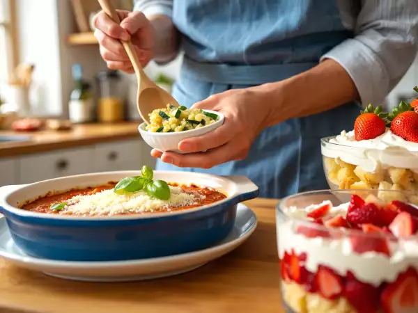 Menu du jour, 2 juillet : courgettes, pâtes gourmandes et trifle aux fraises
