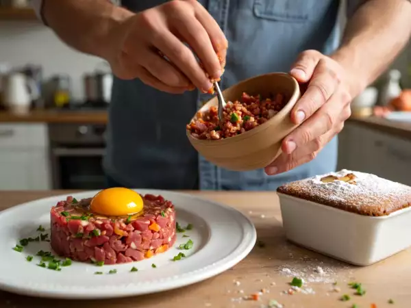 Menu sans gluten, 9 juillet : rillettes de chorizo, steak tartare et gâteau moelleux aux amandes