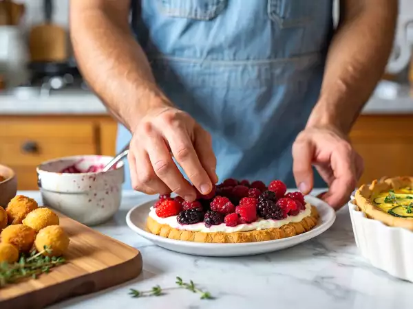 Menu végétarien, 31 juillet : croquettes au camembert, flan de courgettes et biscuit fruité