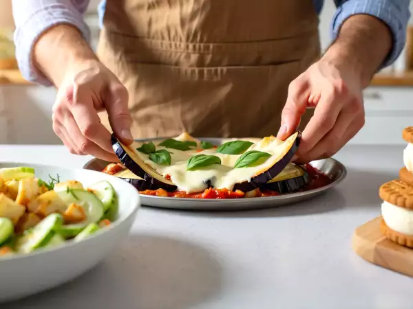 Menu du jour, 23 août : une salade croustillante, des aubergines parmigiana et des sandwichs glacés au speculoos