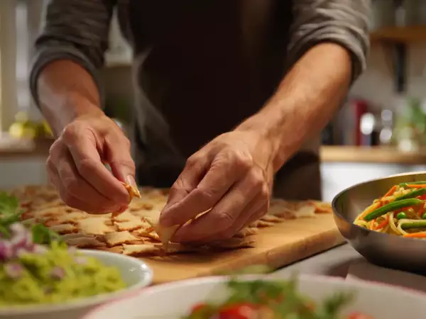 Menu végétarien, 16 août : guacamole, nouilles sautées et beignets feuilletés