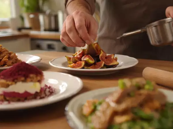 Menu sans gluten, 21 août : un tiramisu de betteraves, aiguillettes de canard et figues rôties