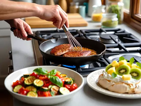 Menu sans gluten, 15 août : une explosion de saveurs avec magret de canard et pavlova exotique
