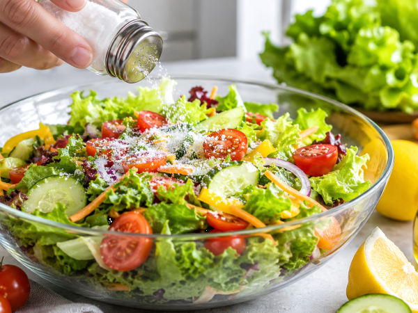 Tu as mis trop de sel dans ta salade ? Voici une astuce pour lui redonner un bon goût sans utiliser d'eau !