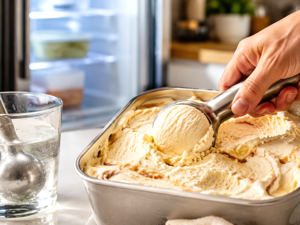 Fini la glace trop dure : l'astuce ultra-simple pour servir la glace dès sa sortie du congélateur