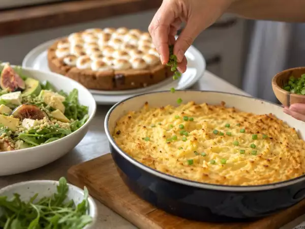 Menu du jour, 30 septembre : une salade sucrée-salée, un parmentier de crevettes et un gâteau cookie géant