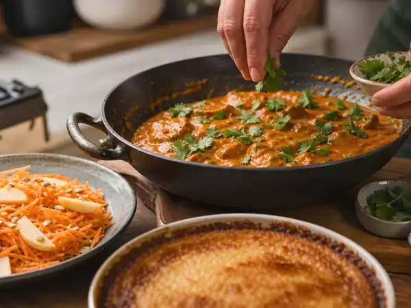 Menu sans gluten, 28 septembre : carottes râpées aux pommes, un butter chicken indien réconfortant et un flan à la noix de coco