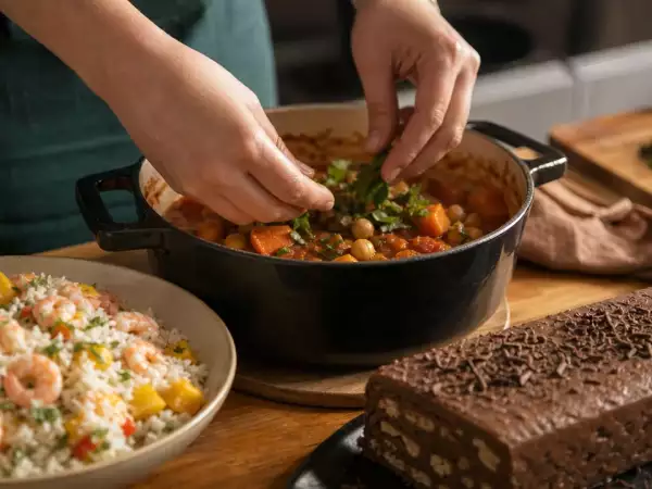 Menu sans gluten, 24 septembre : une salade de riz et crevettes, un ragoût végétarien réconfortant et une marquise au chocolat inratable