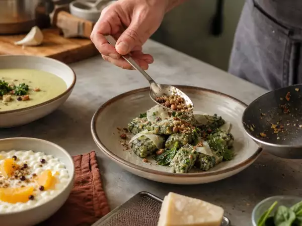 Menu végétarien, 14 septembre : velouté réconfortant, malfatti savoureux et riz au lait exotique