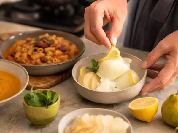 Menu végétarien, 21 septembre : butternut, pâtes et sorbet