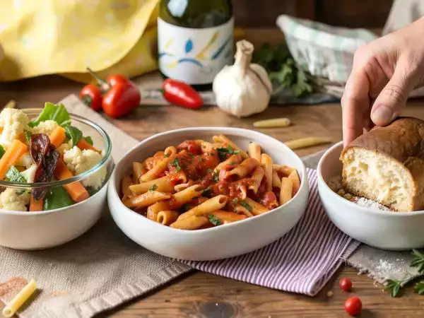 Menu végétarien, 17 octobre : une explosion de saveurs avec des penne all'arrabbiata et un dessert polynésien