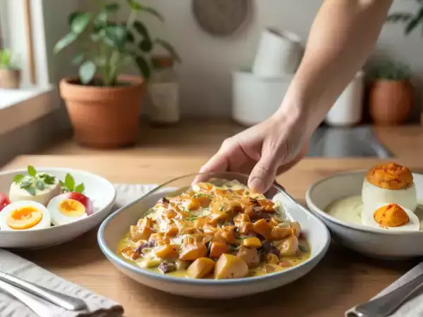 Menu sans gluten, 14 octobre : œufs au paprika, gratin de patates douces et mousse à la mangue