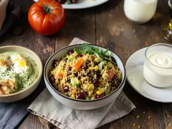 Menu sans gluten, 31 octobre : œufs cocotte au pesto, salade de quinoa et panna cotta vanille