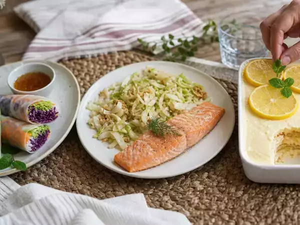 Menu du jour, 19 octobre : rouleaux de printemps, pavé de saumon et tiramisu au citron