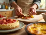 Dossiers: Menu végétarien, 27 mai : chaussons italiens croustillants, clafoutis de courgettes au curry et tarte à la compote de rhubarbe et aux fraises