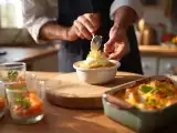 Dossiers: Menu sans gluten, 25 mai : verrines fraîches au saumon, une épaule d'agneau confite et un riz au lait réconfortant