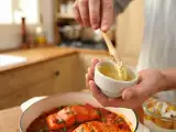 Dossiers: Menu sans gluten, 24 juillet: houmous au citron confit, saumon tikka masala et verrines de pommes