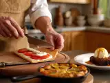 Dossiers: Menu végétarien, 20 juillet : mille-feuille de tomate mimosa, tatin de légumes et brownie à la poêle