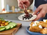 Dossiers: Menu végétarien, 5 juillet : salade croustillante, crinkle cake au chèvre et cookies Oreo