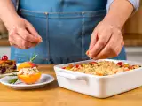 Dossiers: Menu du jour, 18 août : abricots farcis, crumble de ratatouille et blondie cerises