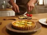 Dossiers: Menu végétarien, 13 août : aubergines grillées, quiche de courgette et crème catalane