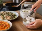 Dossiers: Menu sans gluten, 14 septembre : houmous coloré, poulet crémeux et glace stracciatella