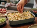 Dossiers: Menu sans gluten, 19 septembre : guacamole de petits pois, un gratin savoureux de pâtes et courgettes, et une délicieuse verrine chocolat blanc & framboise