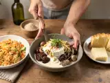 Dossiers: Menu végétarien, 9 octobre : salade de boulgour aux carottes et aux courgettes, pâtes aux poireaux et gorgonzola mascarpone, gâteau sans oeufs