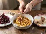 Dossiers: Menu végétarien, 21 octobre :chou rouge, tagliatelles et douceurs fruitées