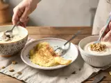 Dossiers: Menu sans gluten, 5 octobre : velouté de champignons, omelette au fromage, crèmes à la noisette