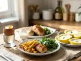 Dossiers: Menu sans gluten, 20 octobre : des œufs à la coque, frites de patates douces et un lemon posset rafraîchissant