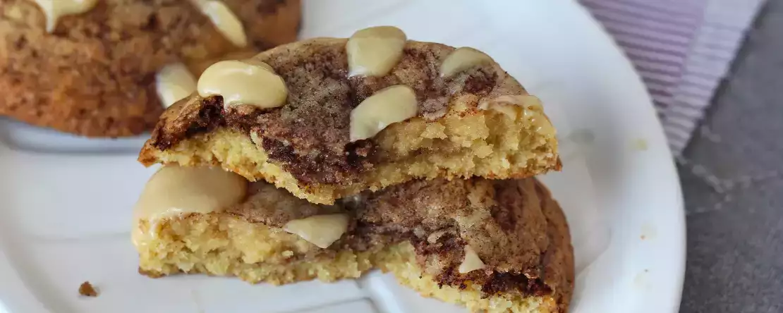 Cookies façon cinnamon rolls, fondants et croquants au bon goût de cannelle
