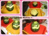 Recette Courgettes rondes farcies au poulet, lait de coco et curry