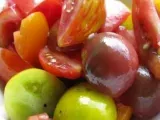 Recette Salade de tomates anciennes au basilic