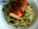 Recette Poulet au bacon, risotto aux champignons