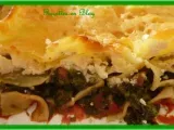 Recette Lasagnes rapides aux blettes, fêta, lardons et tomates