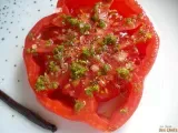 Recette Tomate préparée en salade, huile d'olive parfumée à la vanille