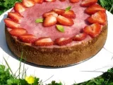 Recette Cheesecake aux fraises. doux. crémeux.