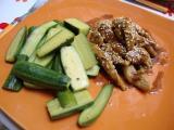 Recette Poulet sauce soja, baby courgettes a la mode dukan