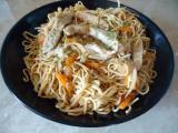 Recette Wok de nouilles au poulet et aux germes de soja