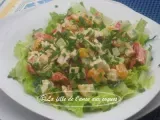 Recette Salade de poulet, tomates, laitue, poivron