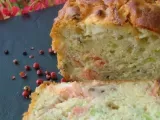 Recette Cake saumon, feta, courgette & baies roses
