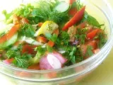 Recette Salade de concombre, tomates et poivrons