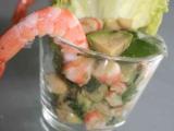 Recette Verrine de crevettes avocat et pousses d'epinards