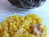 Recette Riz jaune, courgettes et thon façon risotto