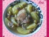 Recette Tajine de poulet, pommes de terre /champignons