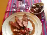 Recette Magret de canard aux figues et poivres verts