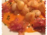 Recette Pétoncles grillés à la pancetta arabiata et au coulis de poivrons doux