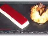 Recette Panna cotta au chocolat blanc et gélifié de framboises, aumônière croustillante